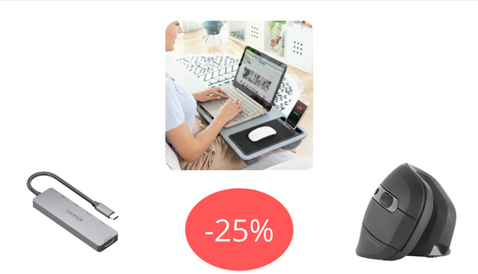 Kit Smart Working ULTIMATE™ (Tavolo + Mouse + Hub)